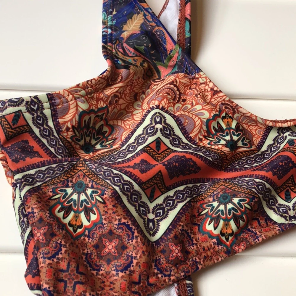 NWT missguided one piece Paisley  cut out Swimsuit - Picture 7 of 13